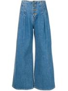 Sjyp Denim Cropped Jeans - Blue
