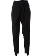 Ann Demeulemeester Front Fold Trousers, Women's, Size: 40, Black, Cotton/rayon/virgin Wool