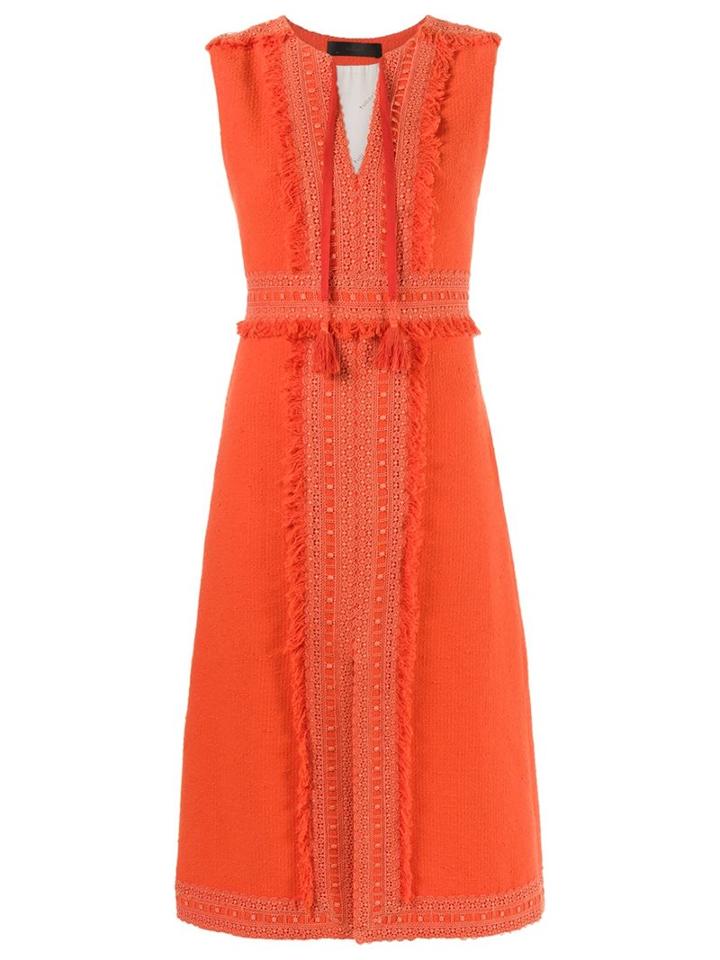 Talie Nk Embroidered Midi Dress, Women's, Size: 44, Yellow/orange, Cotton