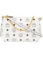 Mcm Logo Print Clutch - White