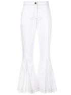 Marco De Vincenzo Drill Cropped Trousers - White