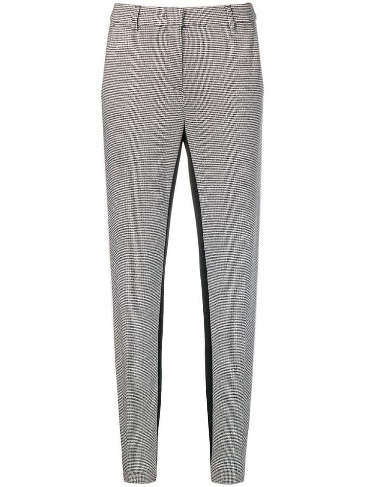 Luisa Cerano Checked Slim-fit Trousers - Black