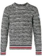 Moncler Gamme Bleu Tonal Stripe Trim Sweater - Grey