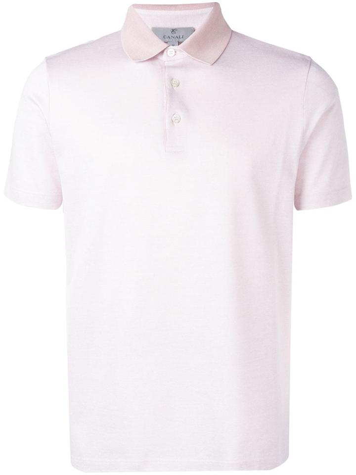 Canali Plain Polo Shirt - Pink