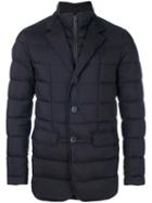 Herno - Padded Button-down Coat - Men - Feather Down/polyamide/polyurethane/virgin Wool - 52, Blue, Feather Down/polyamide/polyurethane/virgin Wool