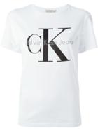 Calvin Klein Jeans Classic Logo Print T-shirt, Women's, Size: Small, White, Cotton