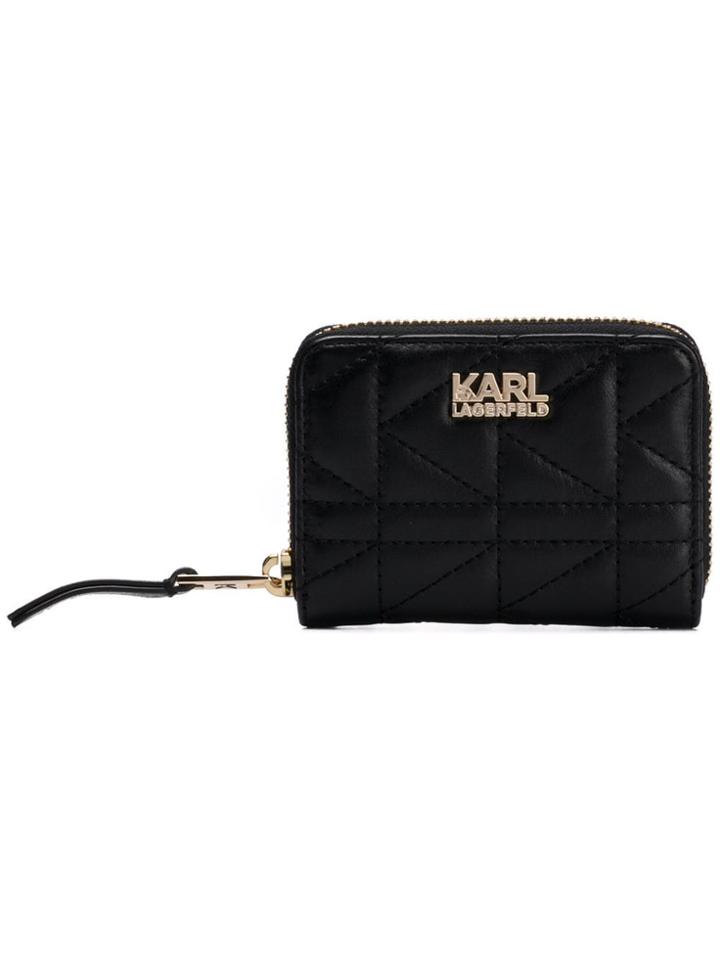 Karl Lagerfeld K/kuilted Small Zip Around Wallet - Black