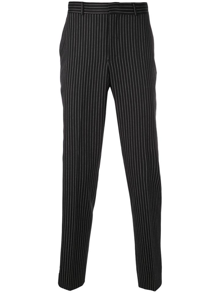 Sss World Corp Pinstripe Trousers - Black