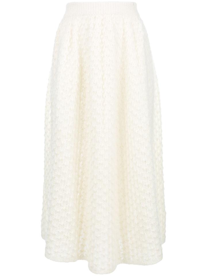 Jil Sander Bubble Knit Skirt - White