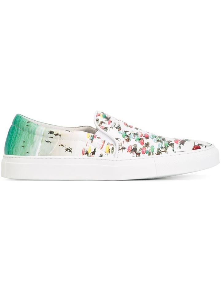 Joshua Sanders Beach Print Slip-on Sneakers