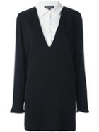 Salvatore Ferragamo Shirt Dress, Women's, Size: 42, Black, Silk