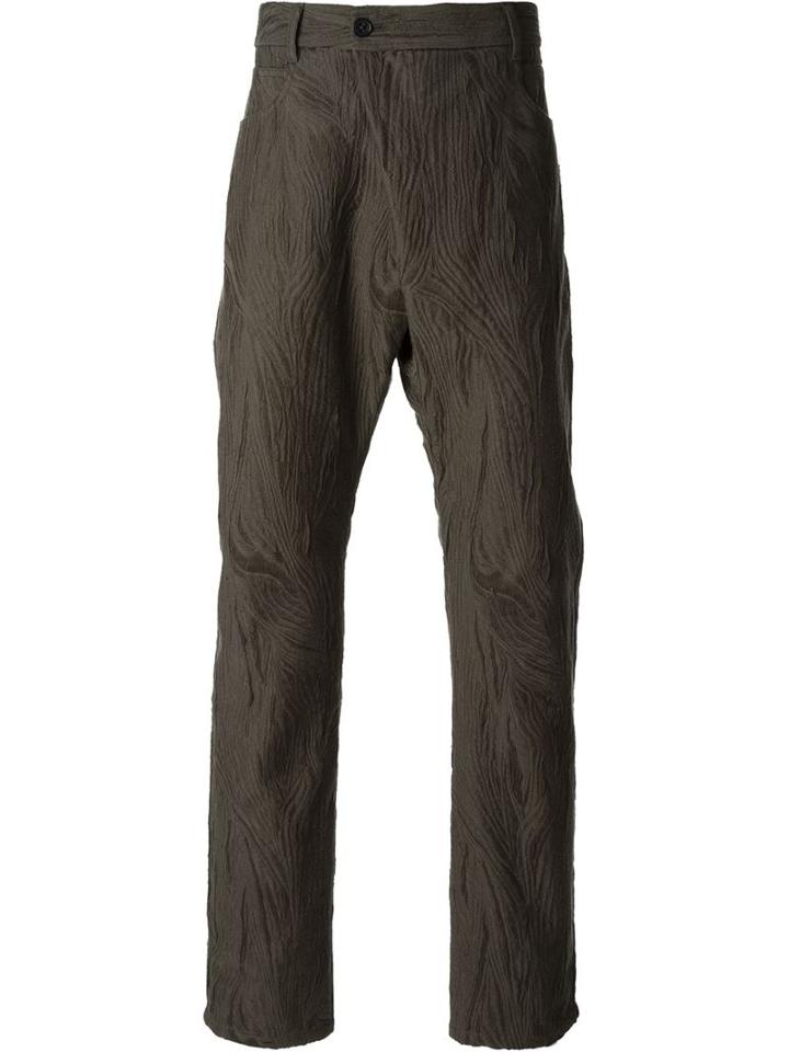 Damir Doma Distressed Patterned Trousers, Men's, Size: 44, Grey, Cotton