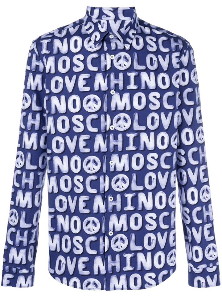Love Moschino Logo Print Shirt - Blue