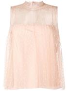 Red Valentino Polka Dot Tulle Top - Neutrals
