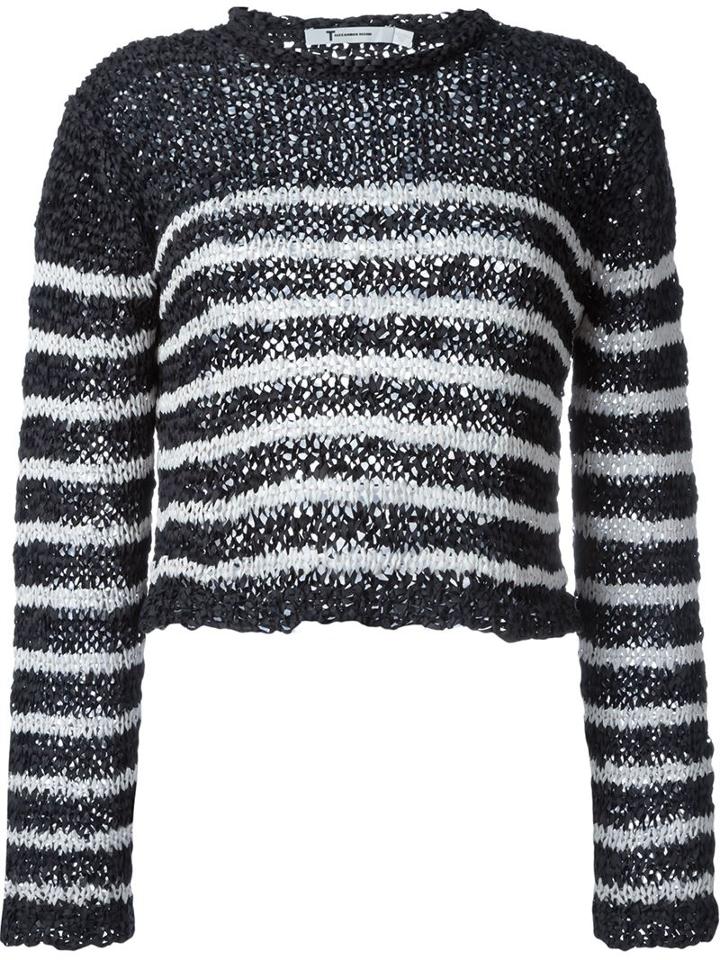 T By Alexander Wang Striped Jumper, Women's, Size: L, Blue, Polyester/nylon