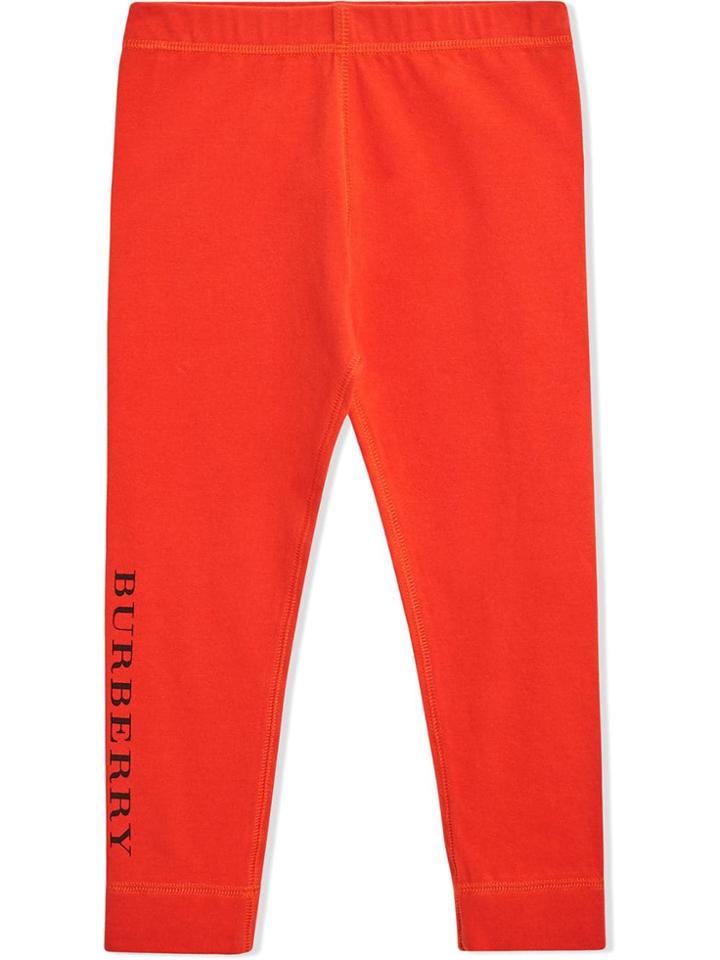 Burberry Kids Logo Detail Stretch Cotton Leggings - Yellow