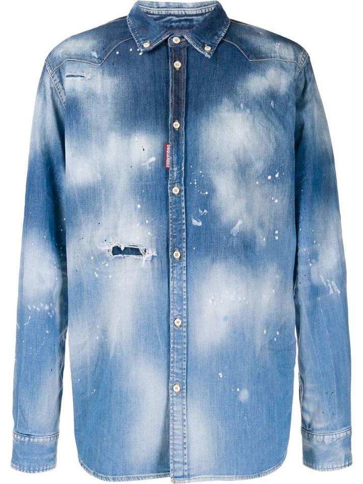 Dsquared2 Faded Print Shirt - Blue