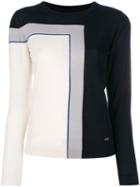 Salvatore Ferragamo - Geometric Colour Block Jumper - Women - Virgin Wool - M, White, Virgin Wool