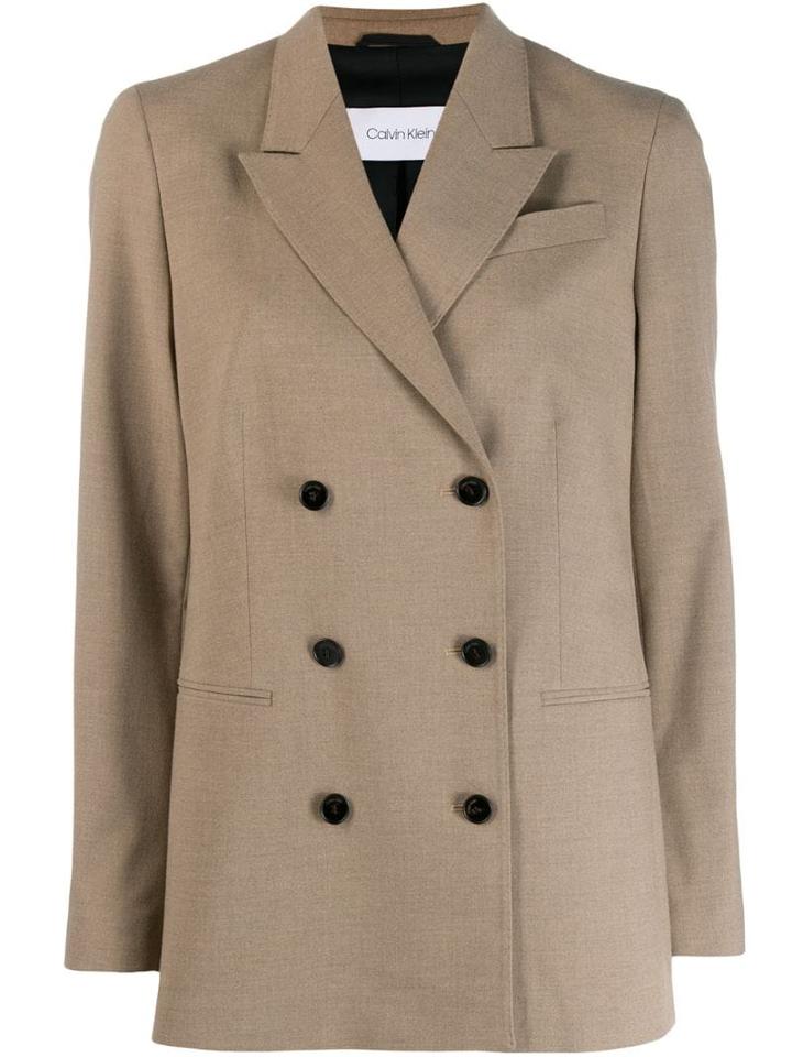Calvin Klein Formal Double-breasted Blazer - Brown