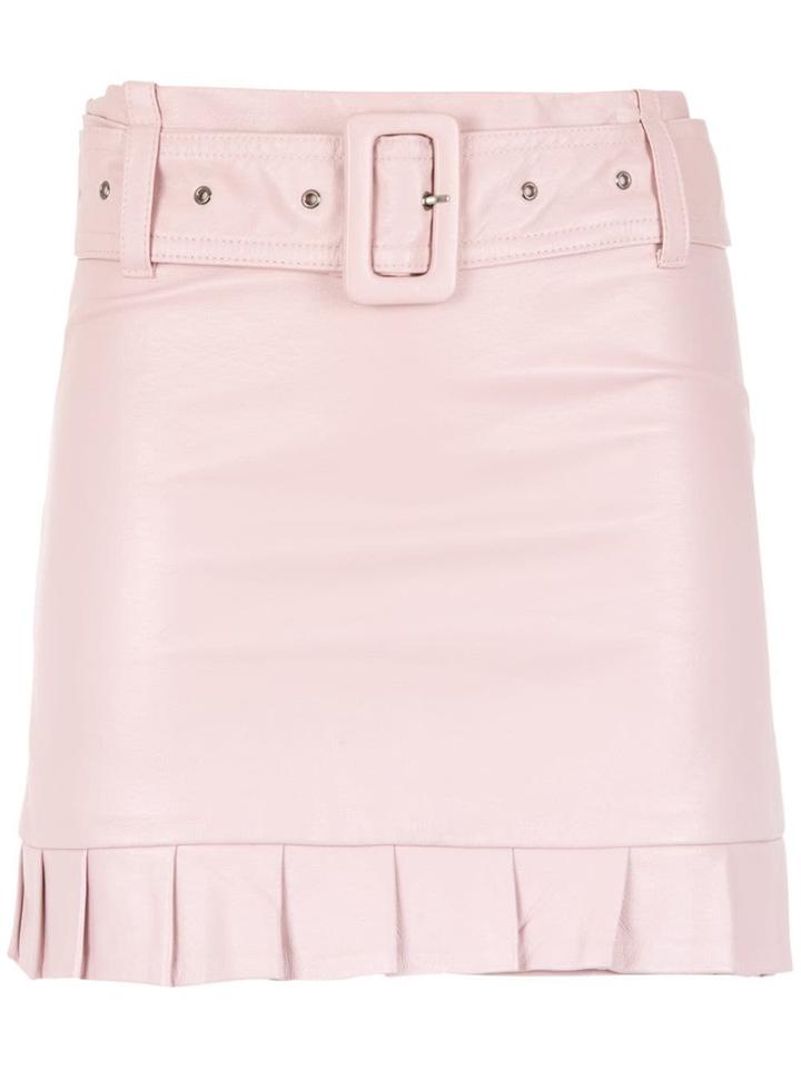 Andrea Bogosian Ruffled Leather Skirt - Pink