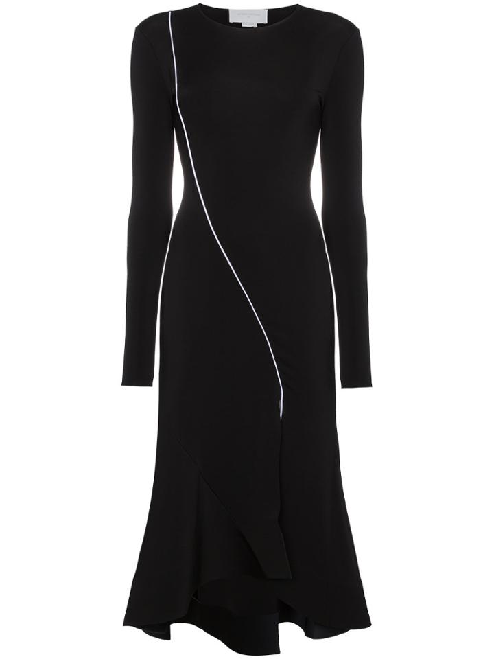 Esteban Cortazar Slit Fitted Midi Dress - Black
