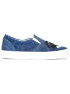 Chiara Ferragni Embellished Slip-on Sneakers - Blue