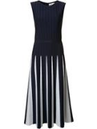Carolina Herrera Pleated Knit Dress, Women's, Size: Small, Blue, Viscose