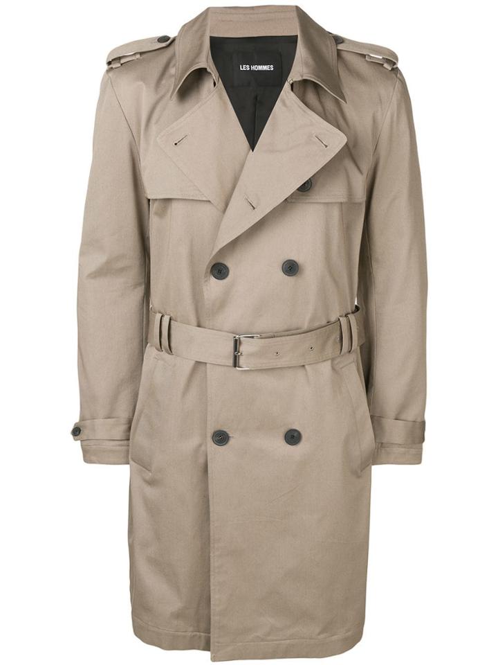 Les Hommes Trench Coat - Neutrals