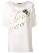 Twin-set Metallic Print Oversized Top - White