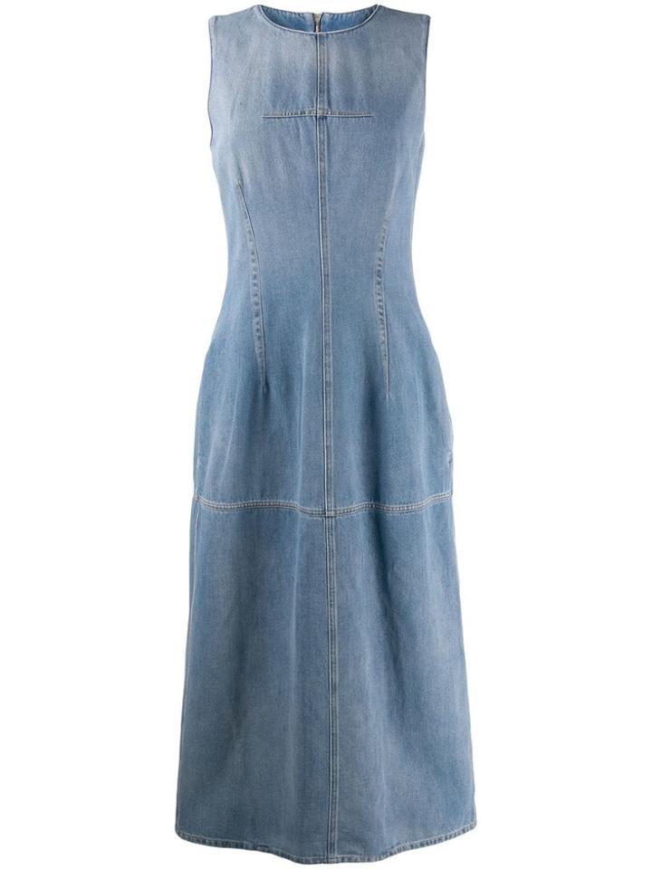Mm6 Maison Margiela Denim Popeline Dress - Blue