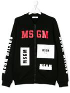 Msgm Kids Teen Multi Logo Sweatshirt - Black