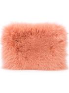 Brother Vellies - Fur Clutch - Women - Fox Fur/leather - One Size, Yellow/orange, Fox Fur/leather