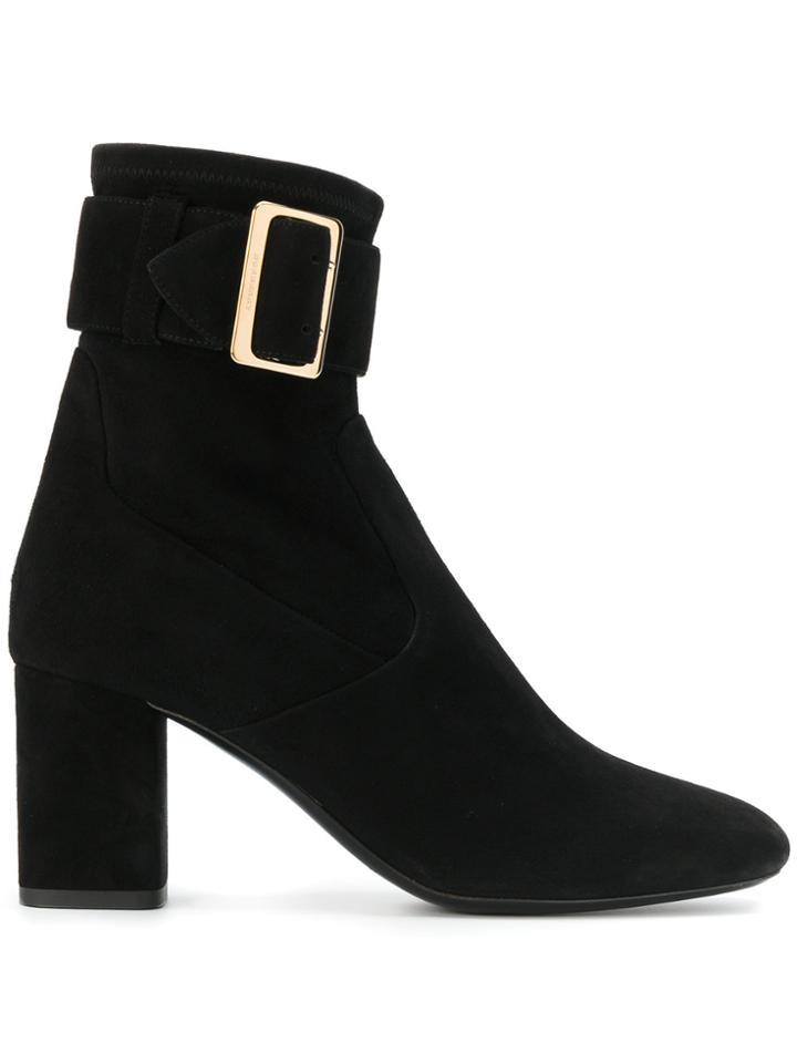 Burberry Buckle Detail Boots - Black
