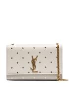 Saint Laurent Monogrammed Star-embellished Shoulder Bag - Neutrals