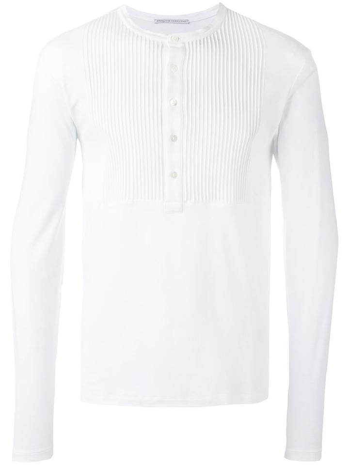 Ermanno Scervino Ridged Panel Buttoned Top, Men's, Size: 52, White, Cotton