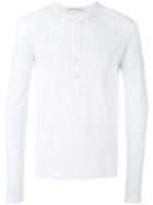 Ermanno Scervino Ridged Panel Buttoned Top, Men's, Size: 52, White, Cotton