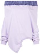 Ground Zero Dropped Shoulder Upside-down Sweatshirt - Purple