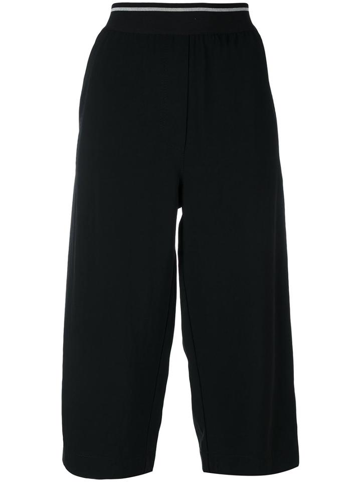 Dkny - Cropped Trousers - Women - Cotton/nylon/spandex/elastane/triacetate - M, Black, Cotton/nylon/spandex/elastane/triacetate