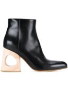 Marni Cut Out Heel Ankle Boots - Black