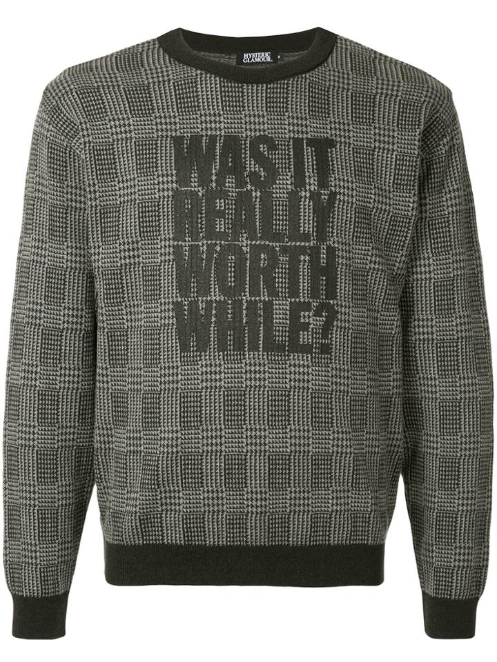 Hysteric Glamour Was It Really Worth While? Print Jumper - Grey