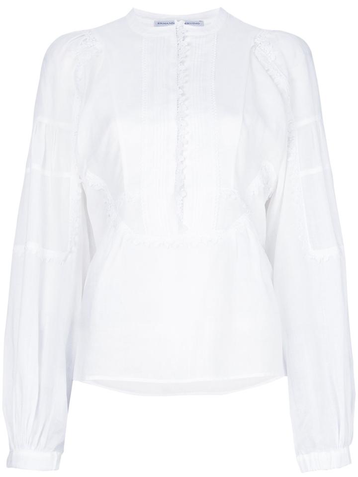 Ermanno Scervino Crochet Trim Blouse - White