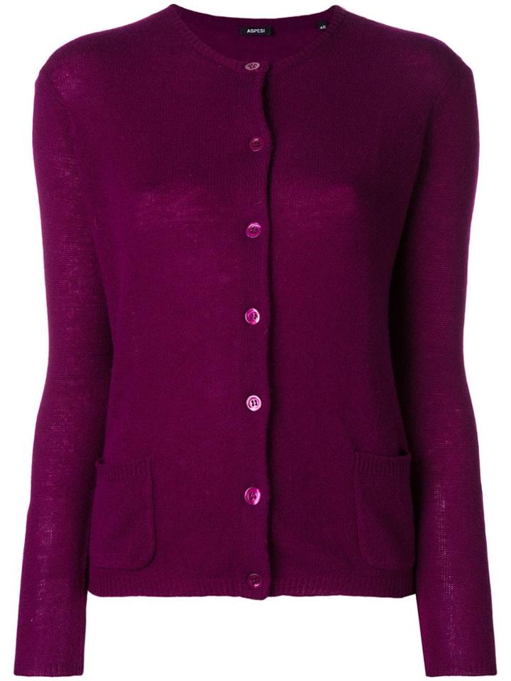 Aspesi Plain Cardigan - Pink & Purple