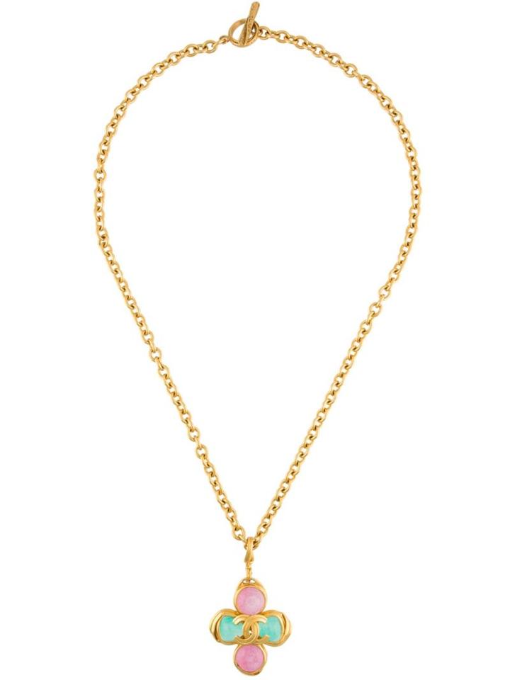 Chanel Vintage Gripoix Clover Necklace