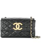 Chanel Vintage Cc Quilted Chain Bag - Black