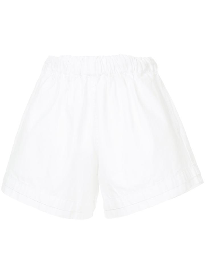 Bassike Canvas Flared Layered Short - White