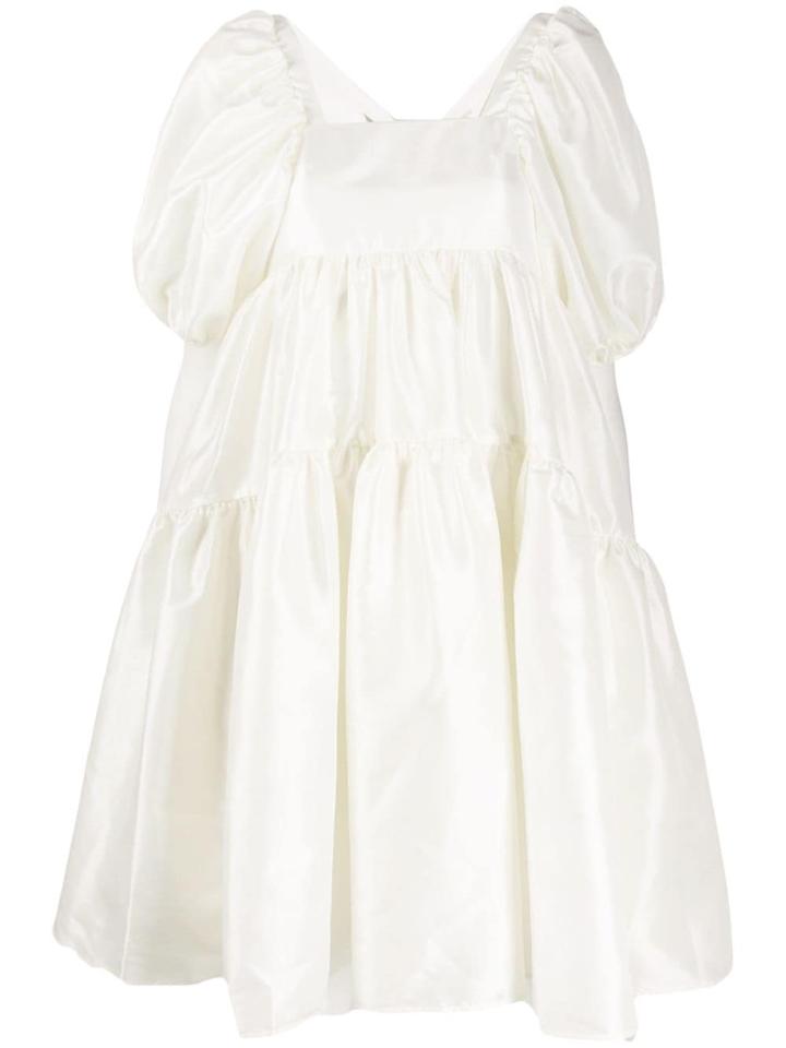 Cecilie Bahnsen Bow Fastened Tiered Dress - Neutrals