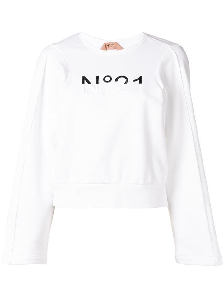 No21 Embroidered Logo Sweatshirt - White