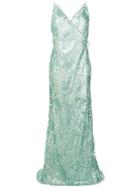 Maria Lucia Hohan Sequin Embroidered Zita Gown - Blue