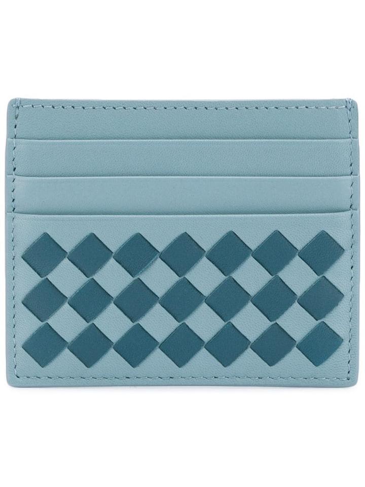 Bottega Veneta Intricciato Check Card Case - Blue