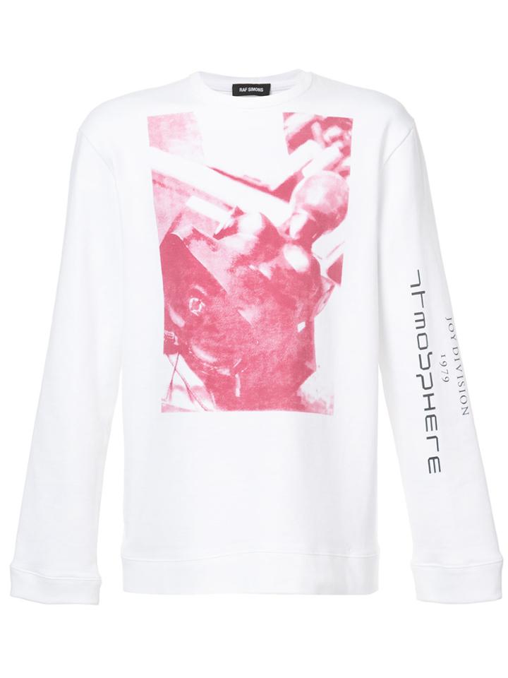Raf Simons Long Sleeved Printed Pullover - White